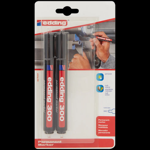 Marker Permanent Edding - Set 2 Bucăți, Rezistent și Uscare Rapidă