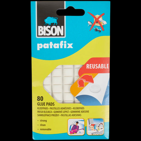 Patafix Bison - Strong & Removable Adhesive Blocks for Walls & Windows - Easy to Use