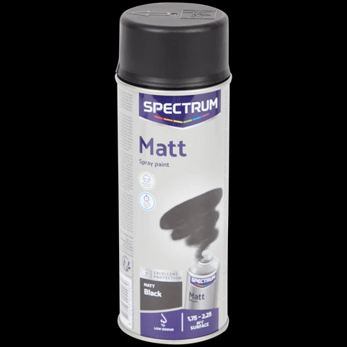 Vopsea Spray Mată Spectrum Neagră - Acoperire Rapidă și Durabilă