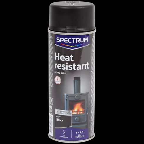 Vopsea Spray Termorezistentă Spectrum Negru Mat - Rezistență Extremă până la 800°C