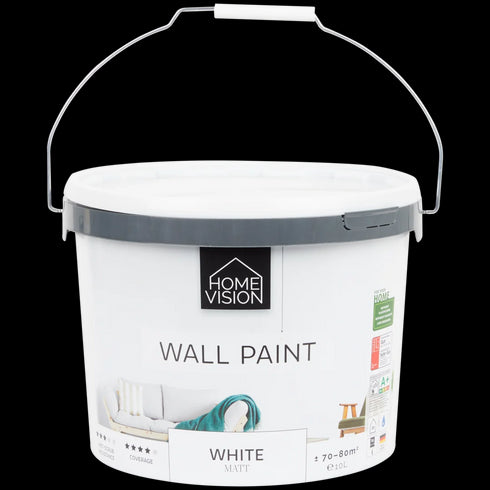 Vopsea Mată Albă Home Vision – Ideală pentru Interior (10 Litri)