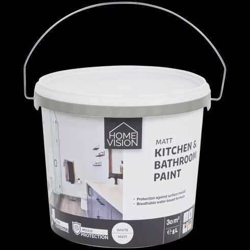 Vopsea Premium Alb Mat pentru Baie și Bucătărie Home Vision - Rezistență și Eleganță