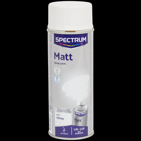 Vopsea Spray Alb Mat Spectrum - Acoperire Profesională și Uscare Rapidă