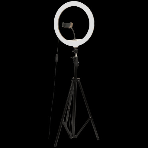 Lampă Circulară LED XXL Grundig pentru Selfie și Vloguri - Luminozitate Ajustabilă și Suport Flexibil