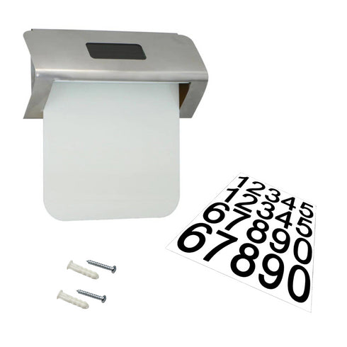 Numar de casa Grundig cu incarcare solara, iluminare LED, aprindere automata, otel inoxidabil, 1,2V, Gri