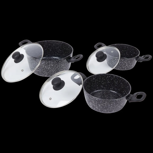 Set de 3 Tigăi Anti-aderente "Piatra" - Gătit Eficient și Sănătos