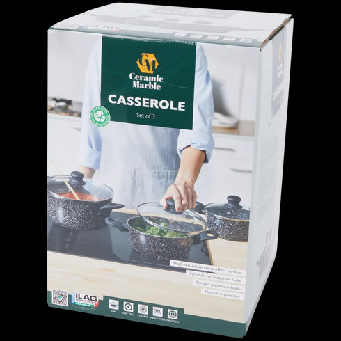 Set de 3 Tigăi Anti-aderente "Piatra" - Gătit Eficient și Sănătos