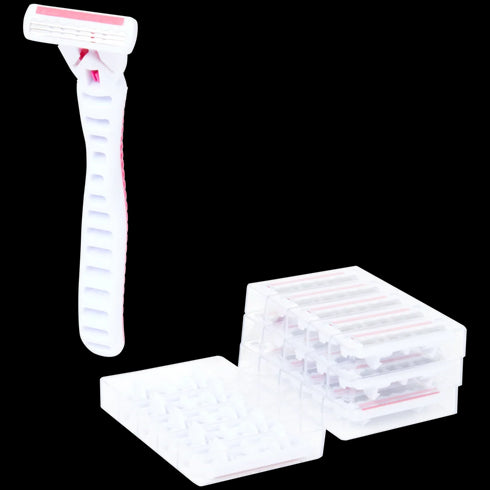 Aparat de Ras Premium Soft Touch cu 21 Lame de Rezervă - Barbierit Impecabil