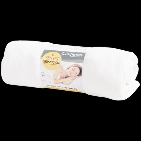 Cearșaf Alb din Jerseu Extra Moale Comfibeds - Confort Premium pentru Somn Odihnitor