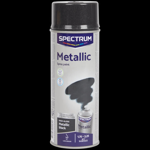 Vopsea Spray Metalizată Spectrum - Negru Mat 400ml - Finisaj Profesional