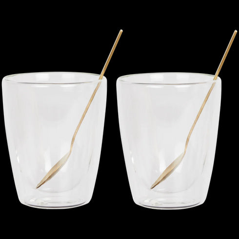 Pahare de ceai cu pereți dubli Ambition Sierra - Aurii, 2 buc