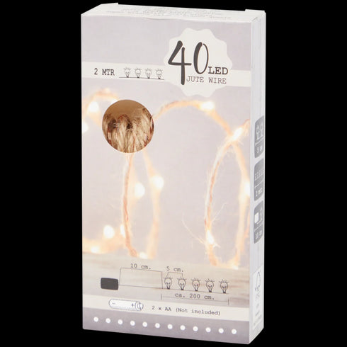 Frânghie decorativă cu 40 LED-uri - Lumină Albă Extracaldă - Perfectă pentru Atmosferă Cozy