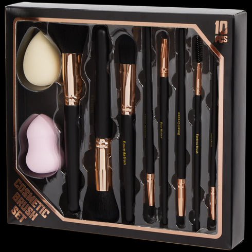 Set Profesional de Pensule pentru Machiaj - 10 Piese - Calitate Superioară