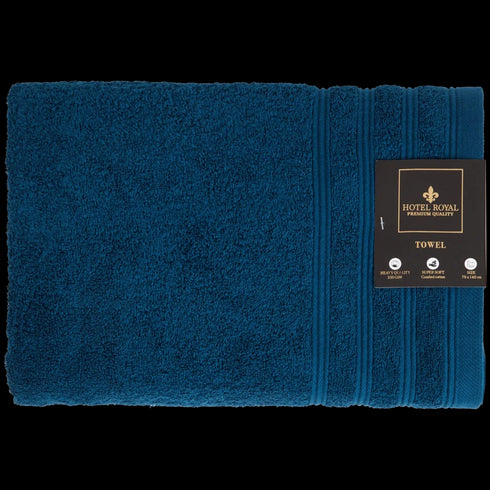 Prosop de Baie de Lux Hotel Royal - Albastru Intens - 100% Bumbac Premium (Mărime Mare)