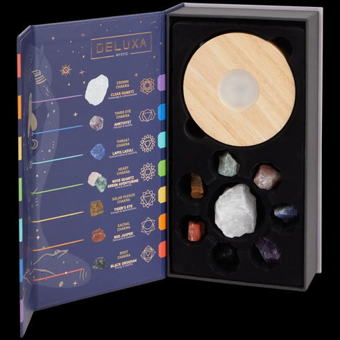 Lampă Chakra Deluxa cu 8 Cristale - Armonie și Echilibru Energetic