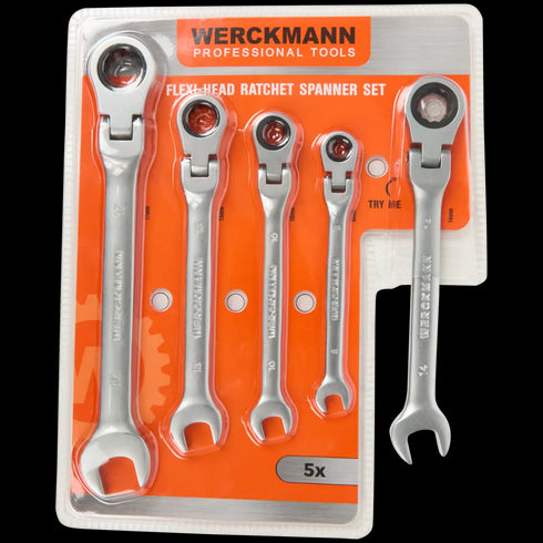 Set Profesional de Chei cu Clichet și Cap Flexibil Werckmann - 5 Piese Esențiale