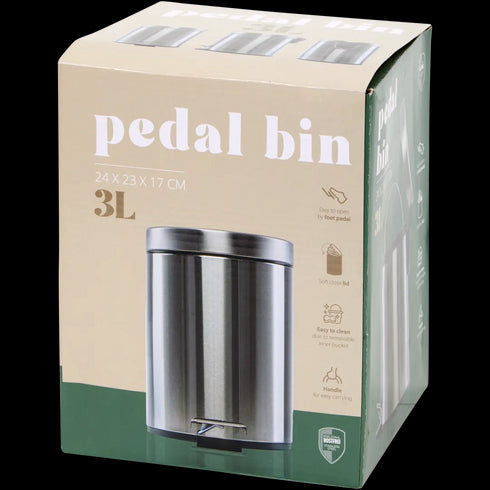 Coș de Gunoi Elegant din Inox cu Pedală - Ideal pentru Bucătărie și Baie