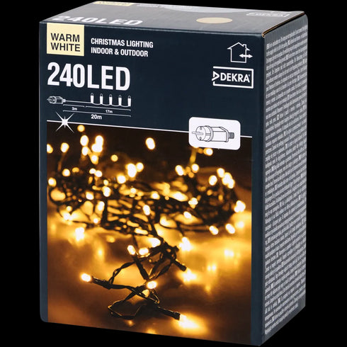 Instalație Luminoasă de Crăciun Alb Cald - Decor Festiv 20 Metri, 240 LED