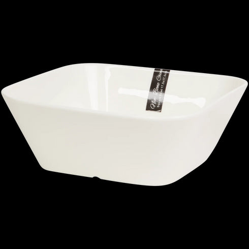 Bol Pătrat Elegant din Porțelan Alb - Perfect pentru Paste și Curry