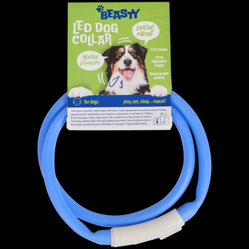 Zgardă LED Reîncărcabilă pentru Câini - Vizibilitate Maximă și Siguranță pe Întuneric