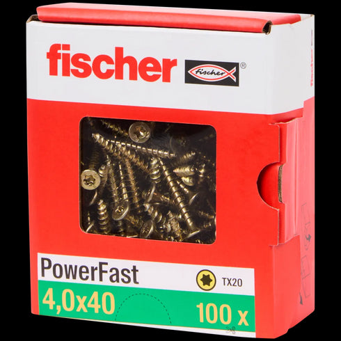 Șuruburi Profesionale pentru PAL Fischer - 4.0 x 40 mm (100 Bucăți) - TX 20