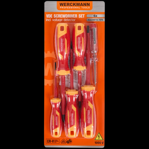 Set Profesional de Șurubelnițe VDE Werckmann cu Detector de Tensiune - Siguranță Electrică Garantată