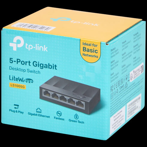 Switch Desktop TP-Link LS1005G - 5 Porturi Gigabit Ethernet, Eficiență Energetică, Ideal pentru Rețelele din România