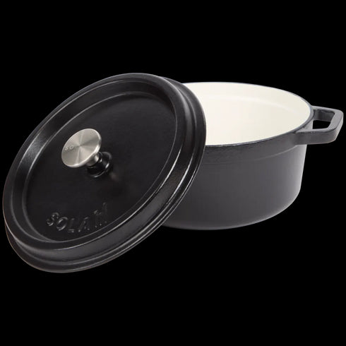 Oală din Fontă Emailată Sola Ø24cm - Perfectă pentru Cuptor și Gătit Lent