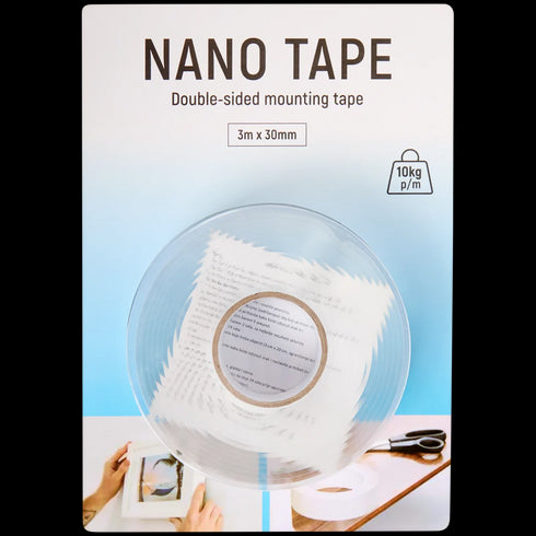 Bandă Nano Dublu Adezivă - Fixare Puternică Fără Găuri, 10kg/metru