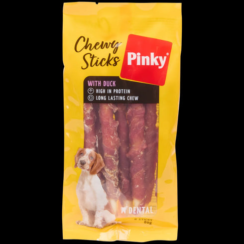 Pinky Chewy Sticks - Recompense Delicioase pentru Câini, cu Carne de Rață