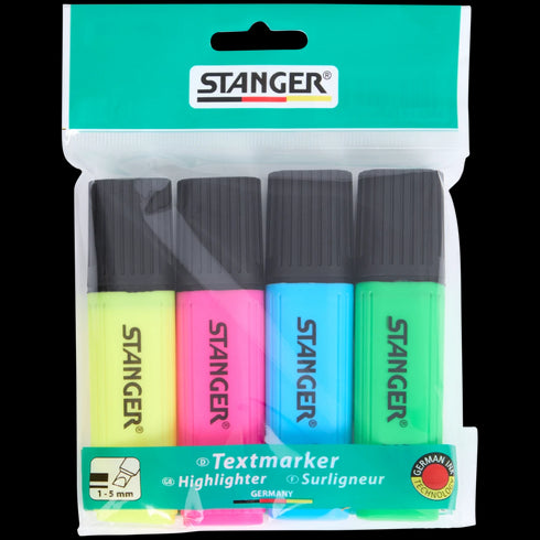 Markere Profesionale Stanger - Set 4 Culori Neon Vibrante