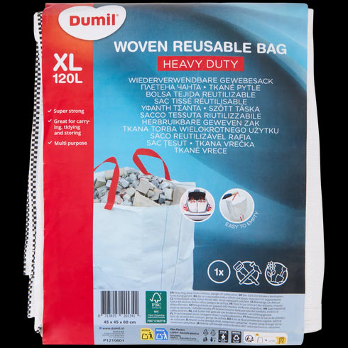 Sac Rezistent pentru Moloz și Deșeuri de Grădină Dumil - 120L, Reutilizabil