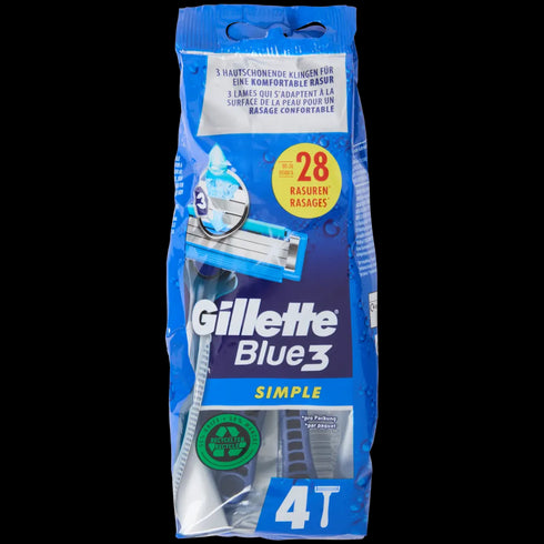 Aparat de Ras Gillette Blue3 Simple - Set 4 Bucăți | Performanță și Confort