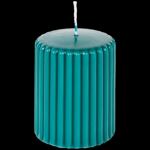 Lumânare Groasă Striată - Decor Stilat și Ofertă Specială