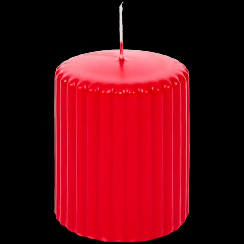 Lumânare Groasă Striată - Decor Stilat și Ofertă Specială