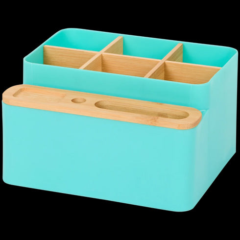 Organizator de Birou Premium din Bambus - Soluția Perfectă pentru un Spațiu Ordona