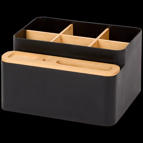 Organizator de Birou Premium din Bambus - Soluția Perfectă pentru un Spațiu Ordona