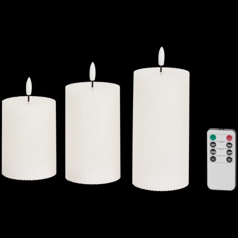 Set LED Lumânări Decorative cu Telecomandă - 3 Bucăți - Atmosferă Sigură și Elegantă