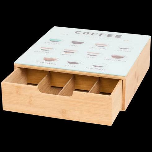 Cutie Premium din Bambus pentru Cafea și Ceai - Organizare Elegantă și Sustenabilă