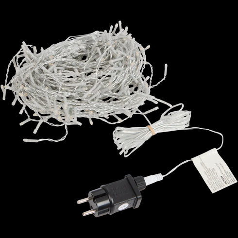 Instalație Luminoasă Magică de Crăciun în Formă de Zâmburi - 7m, Lumină Albă Caldă