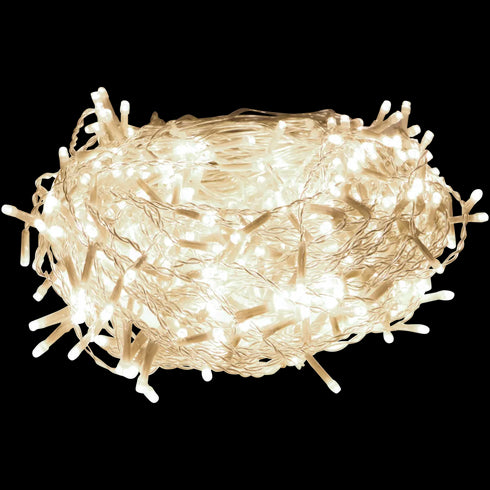 Instalație Luminoasă Magică de Crăciun în Formă de Zâmburi - 7m, Lumină Albă Caldă