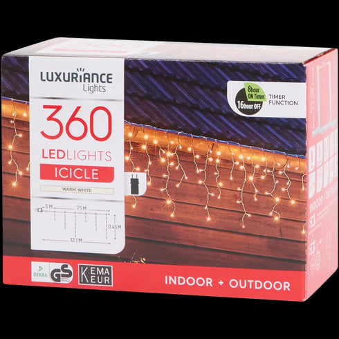 Instalație Luminoasă Magică de Crăciun în Formă de Zâmburi - 7m, Lumină Albă Caldă