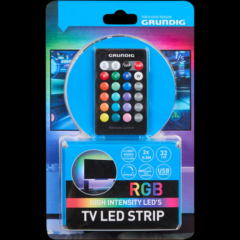 Benzi LED Grundig 50cm pentru TV - Iluminare Ambiantă RGB Controlată prin Telecomandă