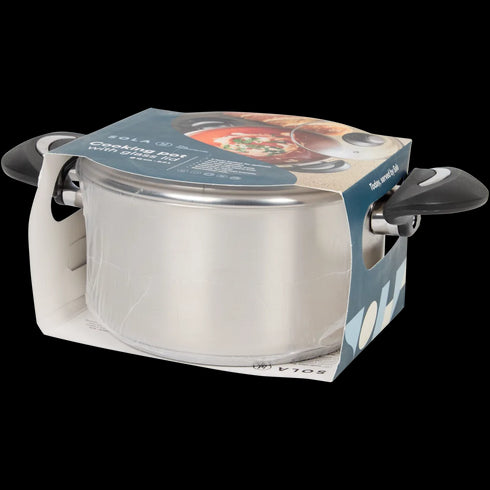 Oală Premium cu Capac de Sticlă Sola - Gătește Eficient și Stilistic!