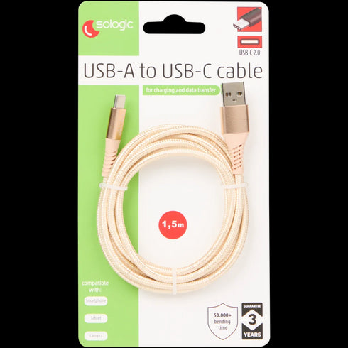 Cablu USB-C Sologic 1.5M - Încărcare Rapidă și Transfer Date (18W)
