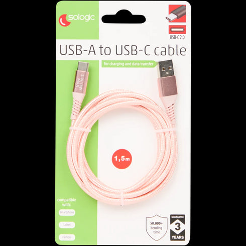 Cablu USB-C Sologic 1.5M - Încărcare Rapidă și Transfer Date (18W)