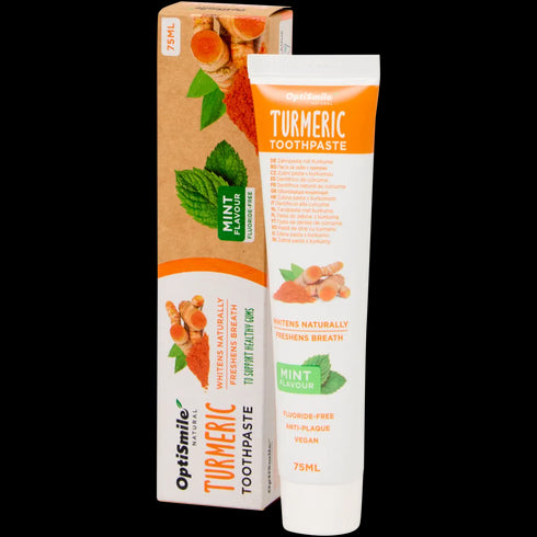 Pastă de Dinți Naturală OptiSmile Curcuma și Mentă - Ingrijire Orală Vegană și Eficientă