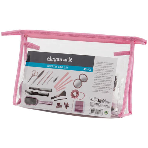 Set trusa de frumusete cu accesorii Eleganza, 53 buc. | Roz