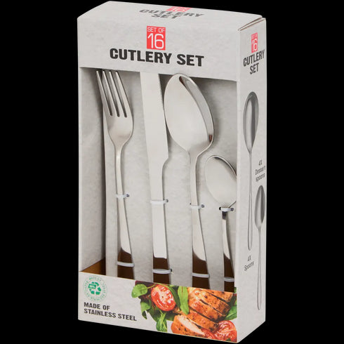 Set Elegant de Tacâmuri din Oțel Inoxidabil - 16 Piese - Perfect pentru Orice Bucătărie