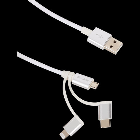 Cablu Premium 3-în-1 High Speed: Micro USB, USB-C, 8-Pin - Reîncărcare Rapidă și Transfer Date 480Mbps